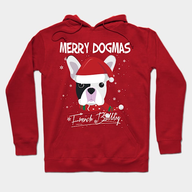 Merry Dogmas French Bulldog Dog With Red Santa's Hat Funny Xmas Gift Hoodie by salemstore